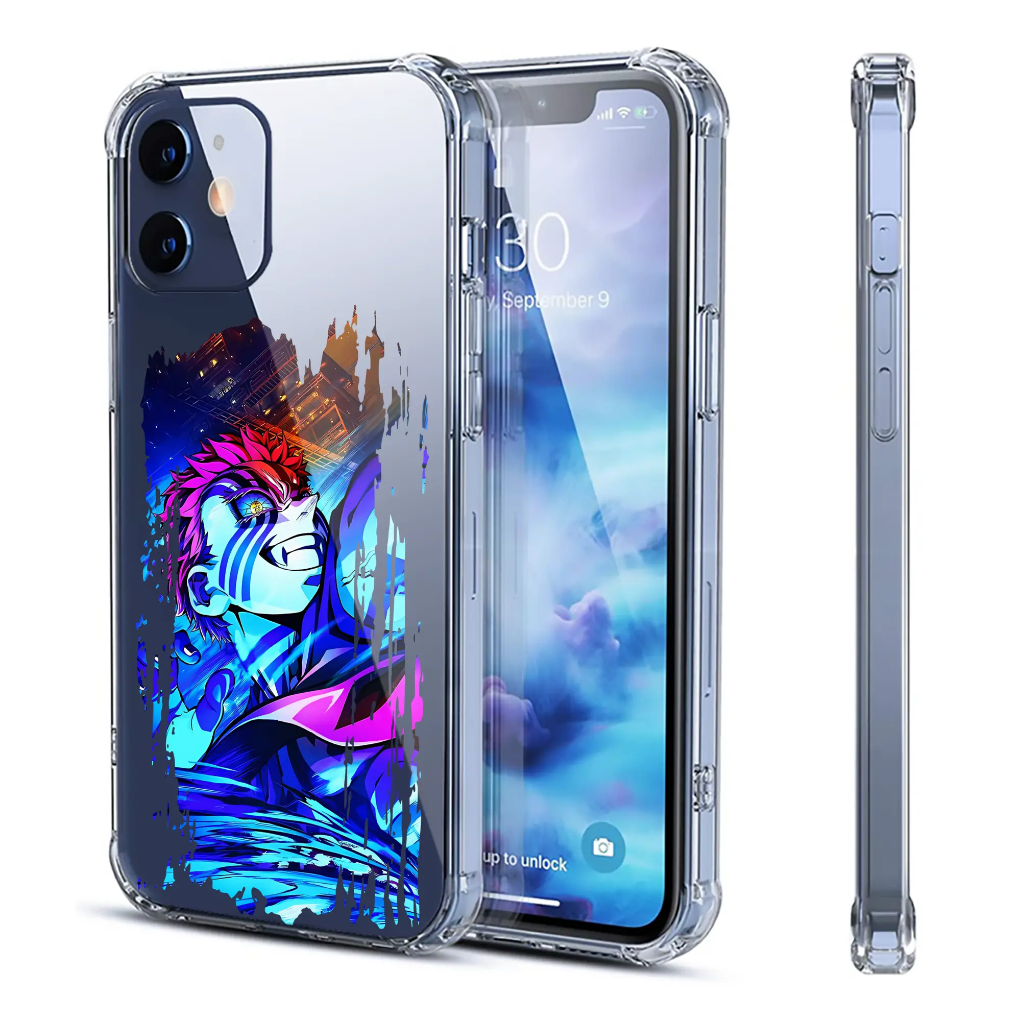 鬼滅の刃 グッズ,猗窩座 - IPhone 12シリーズ対応 ・ 透明スマホケース ・ クリアソフトケース ・ TPU素材 ・ 耐衝撃 ・ 高密着 ・ 防汚 防指紋 ・ 簡単着脱